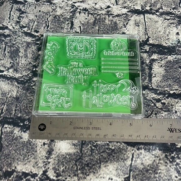 Halloween Clear Cling Stamp Set Echo Park Spellcast Ghost Witch Candycorn - Picture 9 of 9